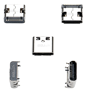 TYPE-C 16PIN 母座板上型L=7.35 5A 铜合金端子(一体式) TYPE-C 16PIN 母座板上型L=7.35 5A 铜合金端子(一体式)