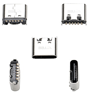 TYPE-C 6P母座直立式贴片H=6.5 TYPE-C 6P母座直立式贴片H=6.5