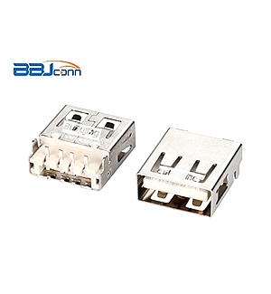 USB 2,0-AF90度沉板白胶铁LCP料直脚平口短光面V USB 2,0-AF90度沉板白胶铁LCP料直脚平口短光面V