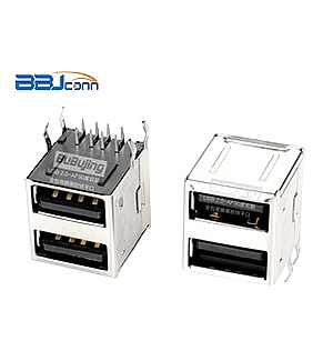 USB 2,0-AF90度双层全包弯脚黑胶铁平口 USB 2,0-AF90度双层全包弯脚黑胶铁平口
