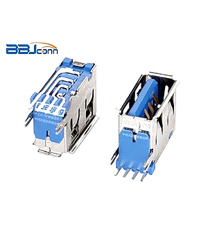 USB 2,0-AF侧插蓝胶10,0中间无固定脚卷边铁 USB 2,0-AF侧插蓝胶10,0中间无固定脚卷边铁