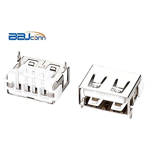USB 2,0-AF短体10,0两脚插后插白胶平口铁光面6,3 USB 2,0-AF短体10,0两脚插后插白胶平口铁光面6,3