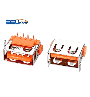 USB 2,0-AF短体10,0前两脚后插橙胶平口铁 USB 2,0-AF短体10,0前两脚后插橙胶平口铁