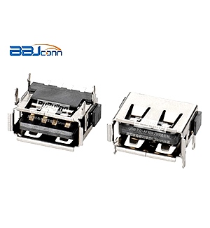 USB 2,0-AF短体四脚插后贴黑胶铁有卷边厚度6,35mm光面 USB 2,0-AF短体四脚插后贴黑胶铁有卷边厚度6,35mm光面