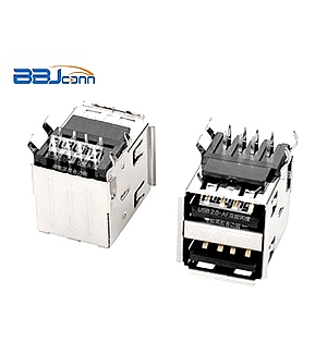 USB 2,0-AF双层90度弯脚黑胶卷边铜 USB 2,0-AF双层90度弯脚黑胶卷边铜