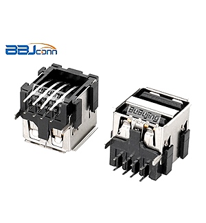USB 2,0-AF双层短体13,5黑胶铁有卷边 USB 2,0-AF双层短体13,5黑胶铁有卷边