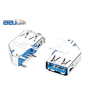 USB 3,0-AF90度侧插3,0蓝胶卷边铁 USB 3,0-AF90度侧插3,0蓝胶卷边铁