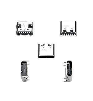 TYPE-C 6P 母座板上四脚插L=6.5 TYPE-C 6P 母座板上四脚插L=6.5