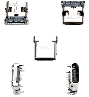 TYPE-C 24PIN母座板上单壳 L=10.0 TYPE-C 24PIN母座板上单壳 L=10.0
