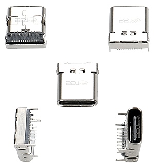 TYPE-C 24PIN母座板上L=10.0双壳 TYPE-C 24PIN母座板上L=10.0双壳