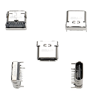 TYPE-C 24PIN母座板上L=8.65双壳 TYPE-C 24PIN母座板上L=8.65双壳