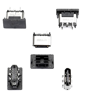 TYPE-C 24P母座 直立式带定位H=5.65 舌片外露0.9