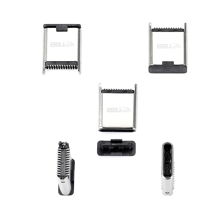 TYPE-C 24P 公头 立贴 带EMC L=8.65 TYPE-C 24P 公头 立贴 带EMC L=8.65