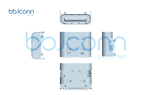 TYPE-C 贴片生产厂家及定制厂商，提供TYPE-C 16P 母座 L7.35 CH1.68 板上一体式 5A 外壳带弹 SMT