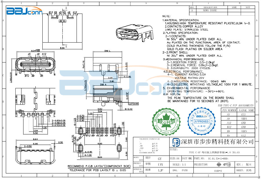 TYPE-C 6P 母座板上四脚插带柱L=6.8 CH1.63-01.png