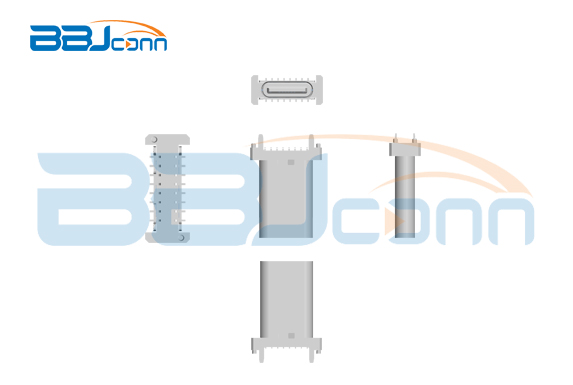 UC.01.51-4W-0001--TYPE-C 16P 母座 180度 H=15.0 四脚插带柱 高导铜C7025 端子SMT 端子镀金3u