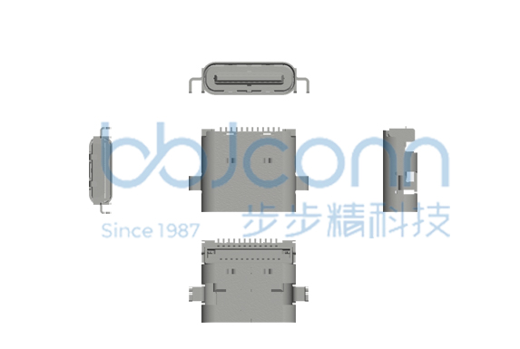 UC.01.32-1H-0001--TYPE-C 24P 母座 四脚插 沉板1.0 L=7.90 CH=0.58 双排SMT